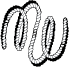 Black and white image of rope looping to spell my initials: MW.